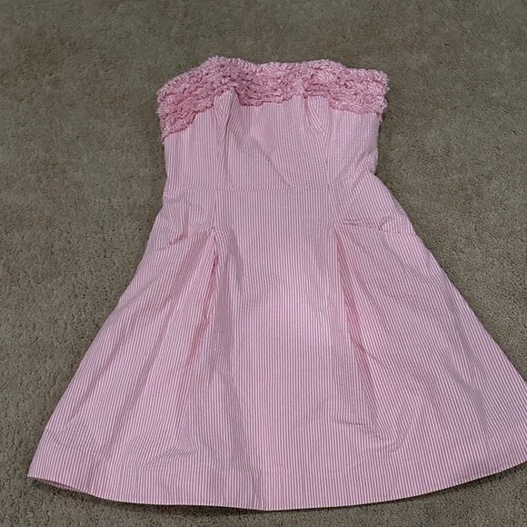 Lilly Pulitzer Pink Striped Dress with Ruffles - Picture 1 of 3